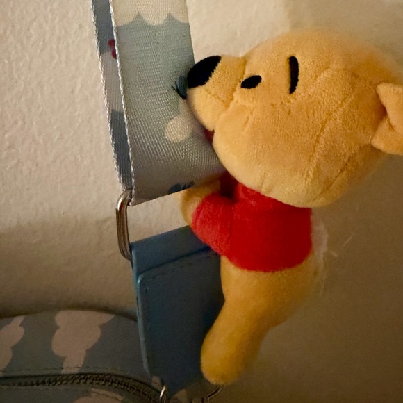 Winnie the Pooh Floating Balloons Heart Crossbody Loungefly Bag - Picture 3 of 3